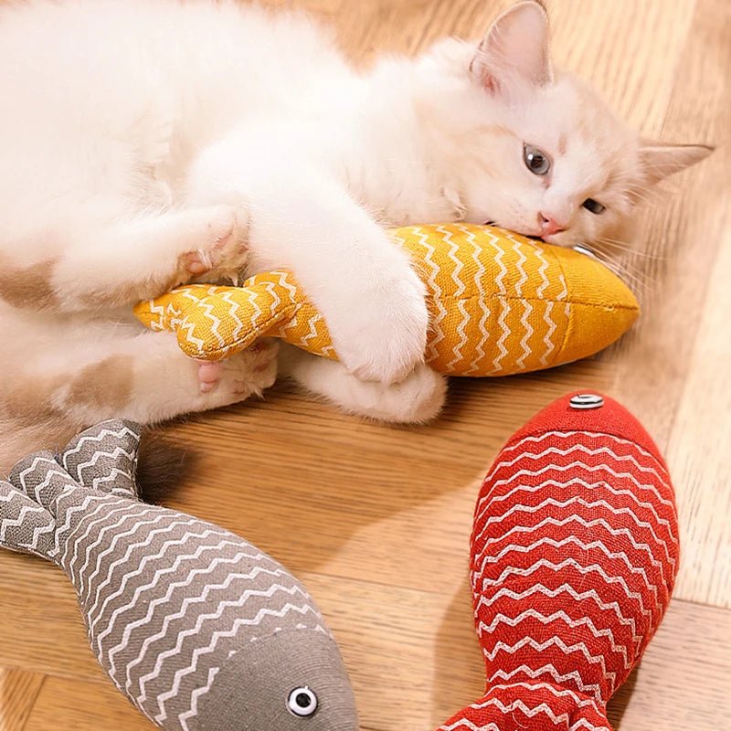 Cat Fish Toy Cat Scratcher Catnip Toy Interactive Simulation Fish Cat Mint Fidget Toys Stuffed Playing Toy For Cat KittenHappy TailsHappy Tails