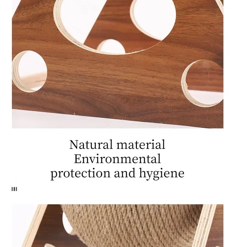 Cat Scratching Ball Wood Stand Pet Furniture Sisal Rope Ball Toys Kitten Climbing Scratcher Grinding Paws Scraper AccessoriesHappy TailsHappy Tails