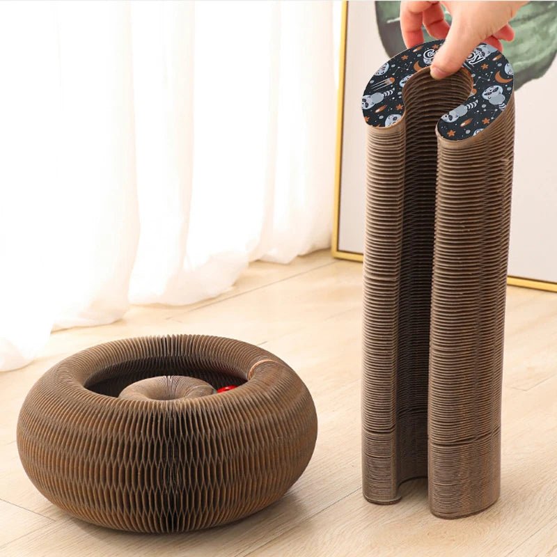 Cat toy,Folding cat scratch board,Bell ball bell pet toy,Cat paw training polishing tool,Toys for cats to entertain themselves. - Happy Tails