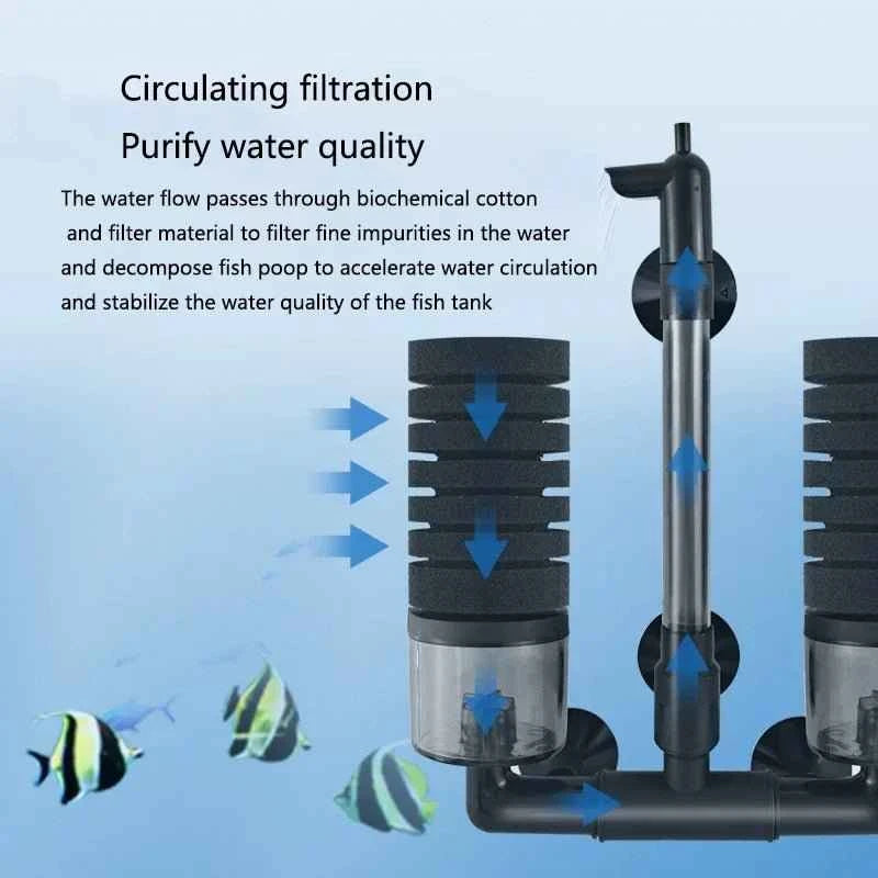 New Aquarium Filter for Aquarium Fish Tank Air Pump Skimmer Biochemical Sponge Filter Aquarium Bio Filters Filtro Aquario - Happy Tails