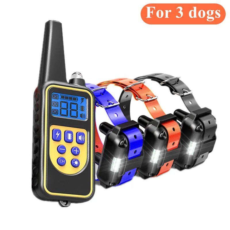 Electric Dog Training Collar Waterproof Dog Bark Collar Pet With Remote Control Rechargeable Anti Barking Device All Size DogsHappy TailsHappy Tails