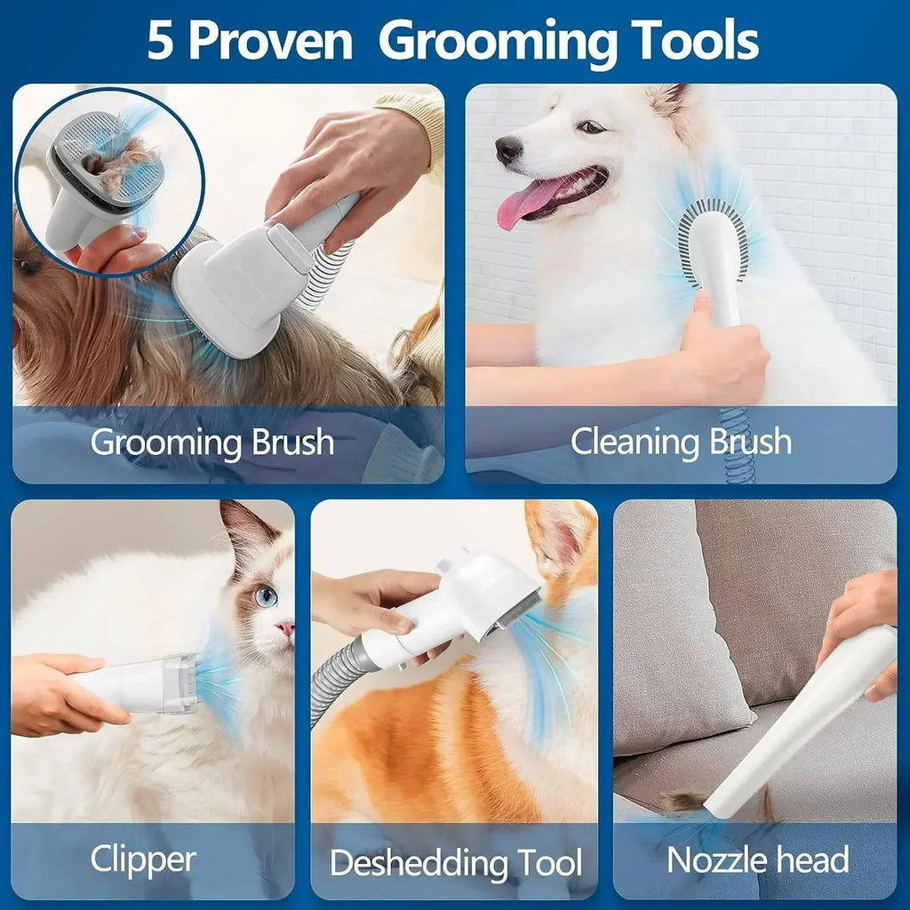 Pet Grooming Kit with Hair Clipper Combs, Vacuum Cleaner & Shedding ToolsHappy TailsHappy Tails