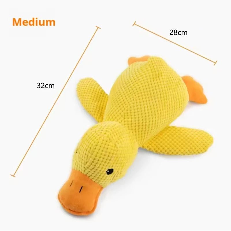Dog sleeping with a dog hug duck toys to relieve boredom of little yellow duck pet interactive plush doll pet suppliesHappy TailsHappy Tails