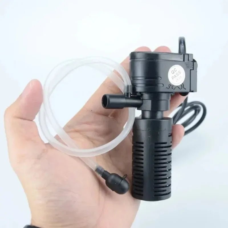 Fish Tank Filter Aquarium Three-in-one Aeration Filter Pump Mini Aquarium Oxygen Submersible Water Purifier - Happy Tails