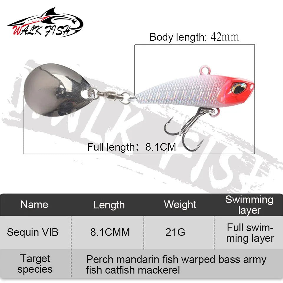 VIB Spinner Bait Metal Fishing Lure Kit - 4 Sizes, Rotating Tail, Japan WobblerHappy TailsHappy Tails