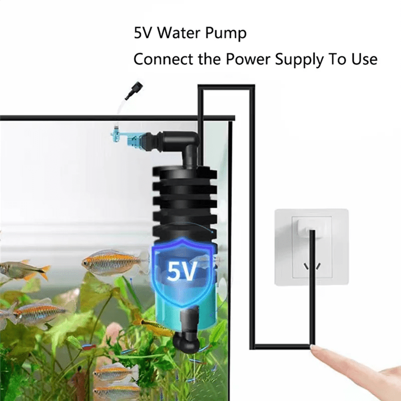 ABJN-USB Aquarium Filter With Electric Water Pump Air Pump Skimmer Biochemical Sponge For Fish Tank Bio Filter - Happy Tails