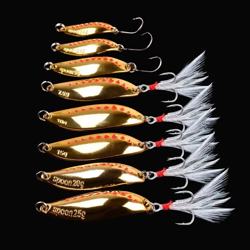 Metal Vib Leech Spinners Spoon Lures Set, 2.5g-30g - Fishing Tackle for Bass/Pike/PerchHappy TailsHappy Tails