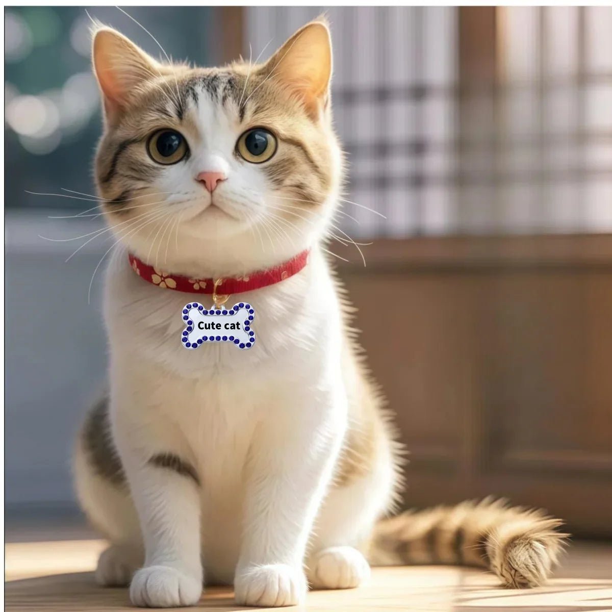 VIP Customizable Engraved Pets ID Tag for Dog Cat Bronze Nameplate Tags Personalized Address Number Dogs Collar ID PendantHappy TailsHappy Tails