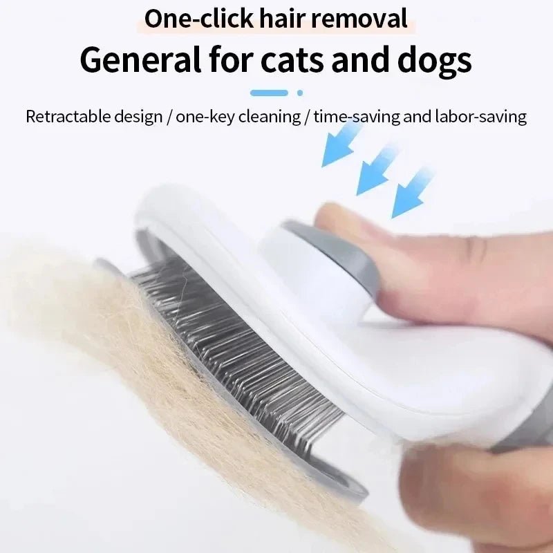 Pet Dog Brush Cat Comb Self Cleaning Pet Hair Remover Brush For Dogs Cats Grooming Tools Pets Dematting Comb Dogs AccessoriesHappy TailsHappy Tails