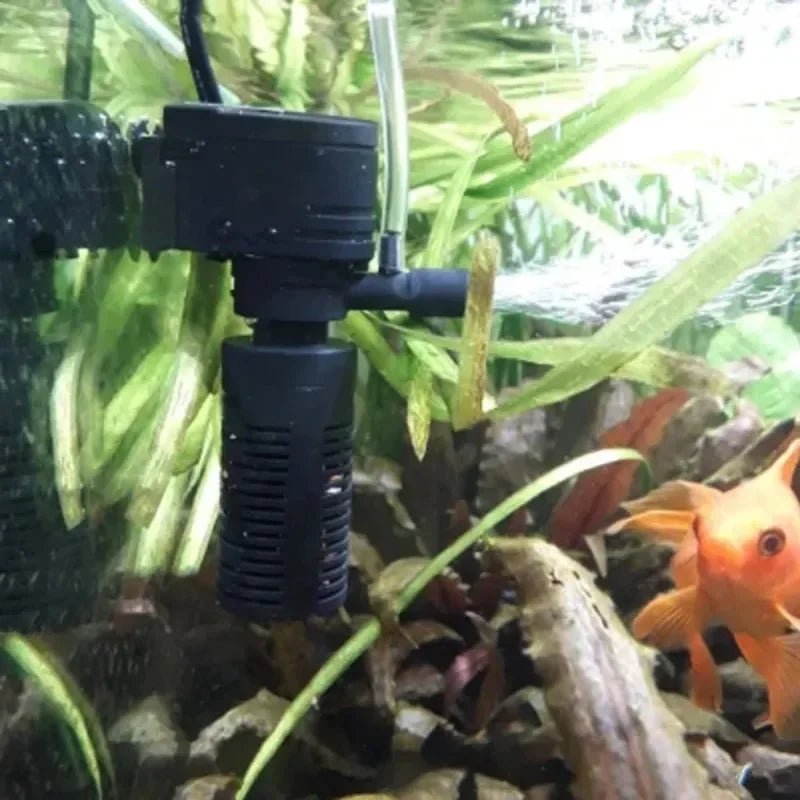 Fish Tank Filter Aquarium Three-in-one Aeration Filter Pump Mini Aquarium Oxygen Submersible Water Purifier - Happy Tails
