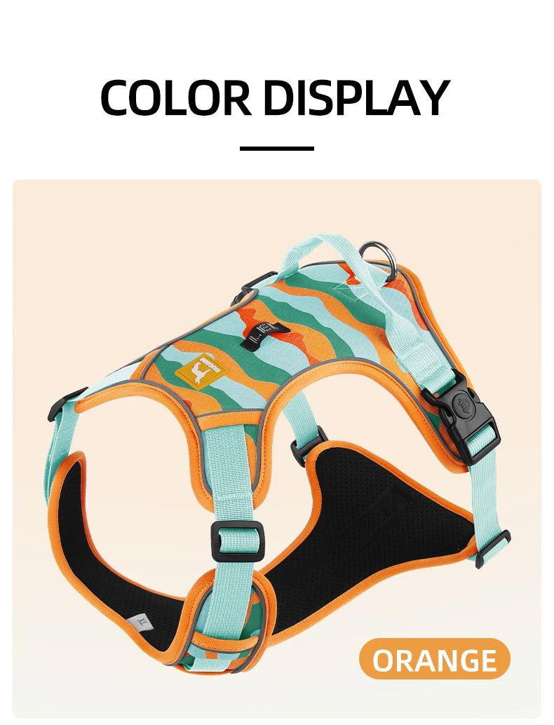 Dog Harness,Reflective Soft Padded Everyday Harness with Dual Leash Clips,Adjustable and Lightweight Fit for Training or Walking - Happy Tails