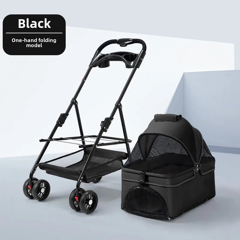 Foldable Lightweight Pet Stroller for Dogs & Cats - Perfect for Outdoor Travel & SuppliesHappy TailsHappy Tails