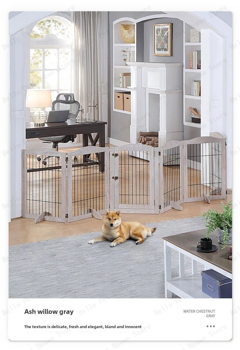 Wooden Pet Fence Dog Fence Freely Combinable Pet Isolation Door Indoor Foldable Dog Cage for Small and Medium Dogs Pet SuppliesHappy TailsHappy Tails