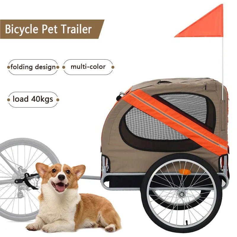 Dog Bike Trailers for Cycling Adventures Outdoor Pet Carriers Bike Tail Wagon Touring Bicycle Trailer for DogHappy TailsHappy Tails