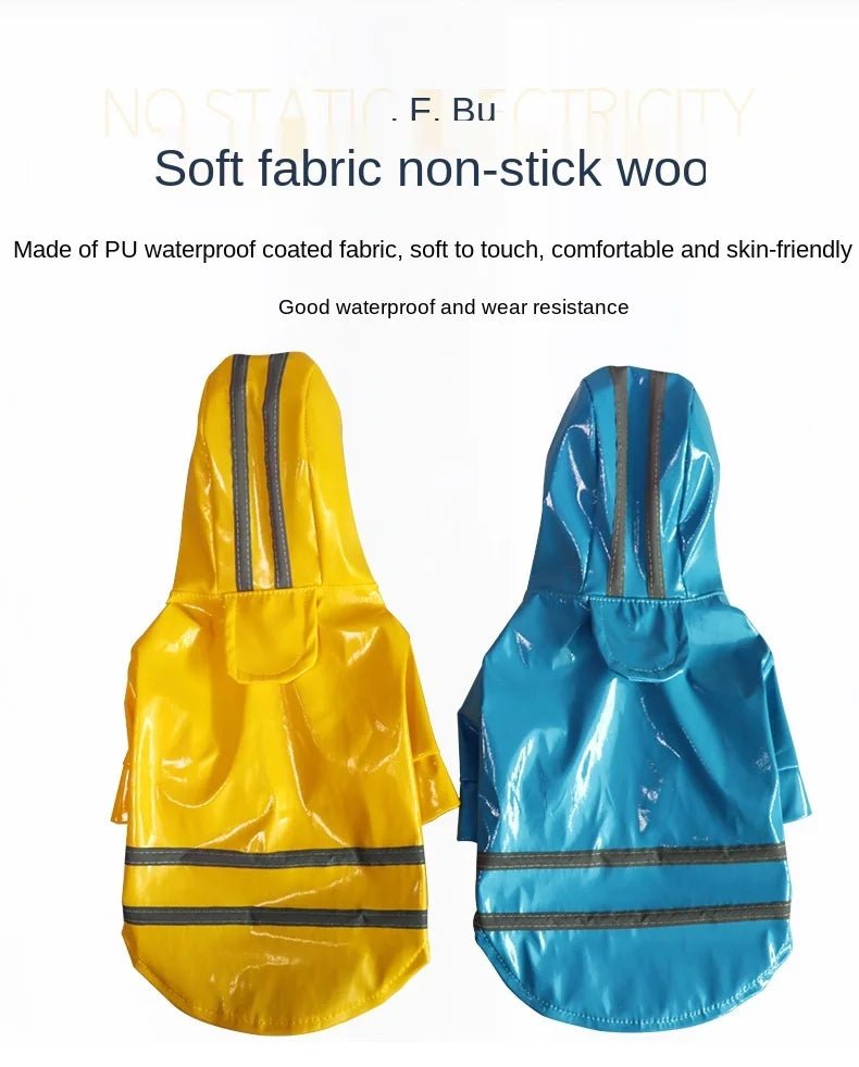 Dog Clothes, Waterproof Jackets, Hooded Raincoats with Reflective Strip, Outdoor Breathable Clothes for Puppies - Happy Tails