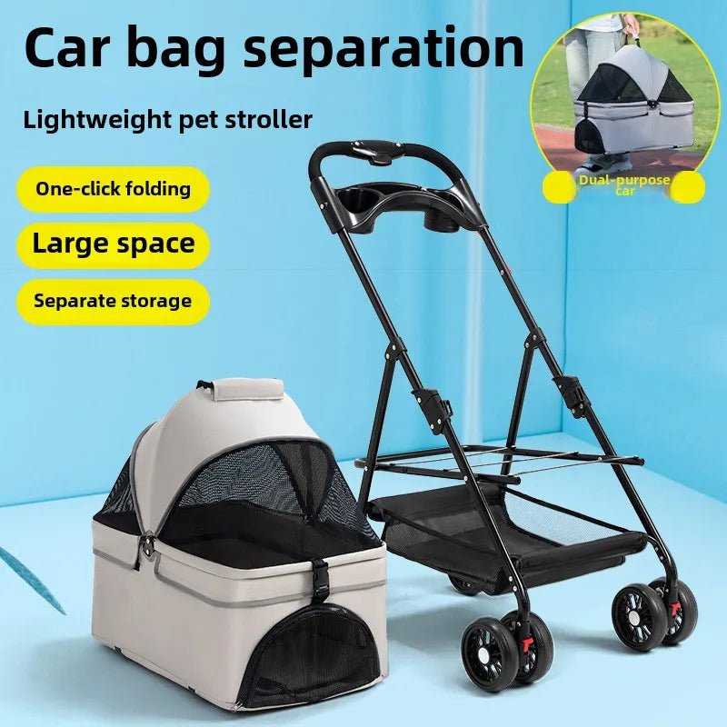 Foldable Lightweight Pet Stroller for Dogs & Cats - Perfect for Outdoor Travel & SuppliesHappy TailsHappy Tails