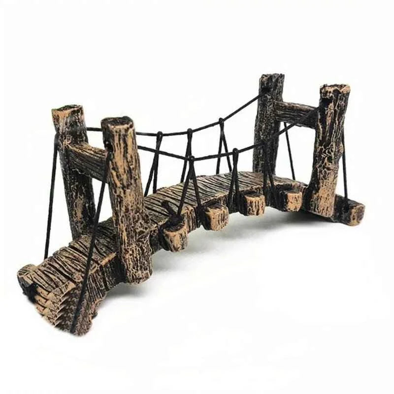 Aquarium Ornament Decoration House with Bridge for Fish Tank - Happy Tails