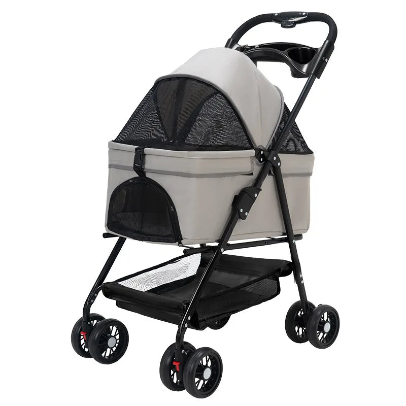 Foldable Lightweight Pet Stroller for Dogs & Cats - Perfect for Outdoor Travel & SuppliesHappy TailsHappy Tails