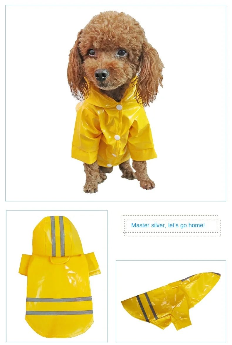 Dog Clothes, Waterproof Jackets, Hooded Raincoats with Reflective Strip, Outdoor Breathable Clothes for Puppies - Happy Tails