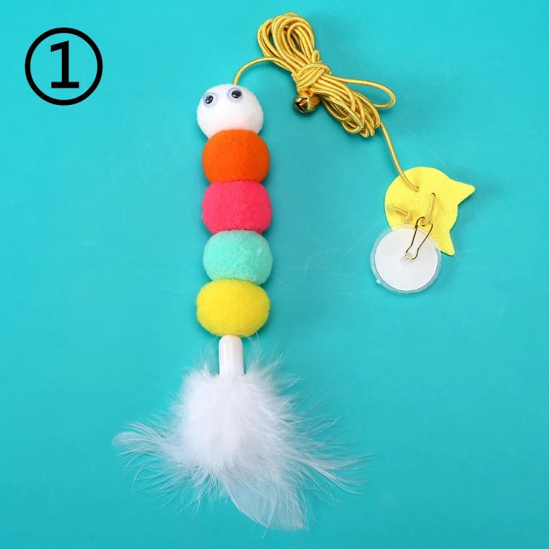 Simulation Cat Toy Cat Scratching Rope Feather Funny Kitten Playing Game Interactive Toy Retractable Hanging Door Pet Supplies - Happy Tails