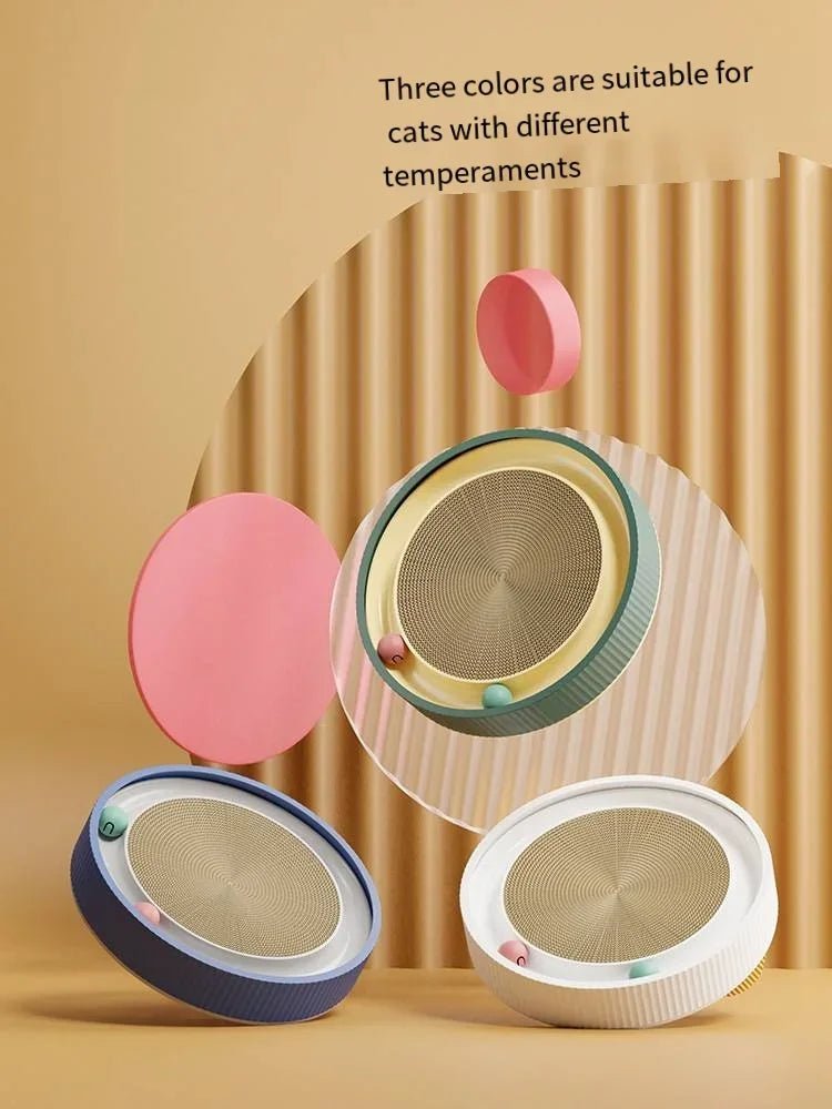 Round Cat Scratching Board Anti Cat Scratcher with Ball Pet Cat Toys Funny Sharpen Nails Scraper Can Replace Nest For Cats - Happy Tails