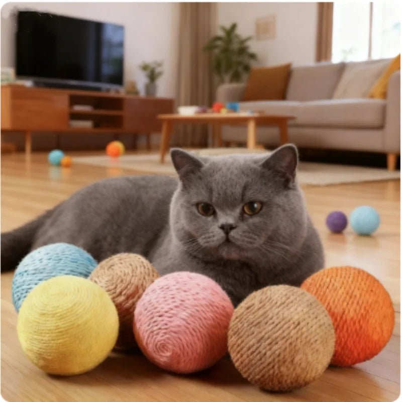 Cat Scratching Ball Interactive Cat Toys Bite - resistant Kitten Chasing Ball Pet Sounding Toys for Cats Cat AccessoriesHappy TailsHappy Tails