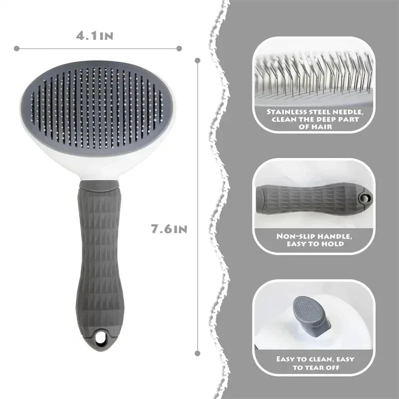 Pet Dog Brush Cat Comb Self Cleaning Pet Hair Remover Brush For Dogs Cats Grooming Tools Pets Dematting Comb Dogs Accessories - Happy Tails