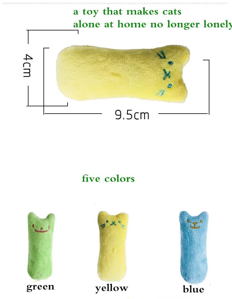 Teeth Grinding Catnip Toys Funny Interactive Plush Cat Toy Pet Kitten Chewing Vocal Toy Claws Thumb Bite Cat mint For Cats - Happy Tails
