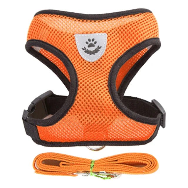 Cat Harness Adjustable Vest Walking Traction Rope Set for Dog Collar Breathable Mesh Harness for Small Medium Cat Dog Pet LeadHappy TailsHappy Tails