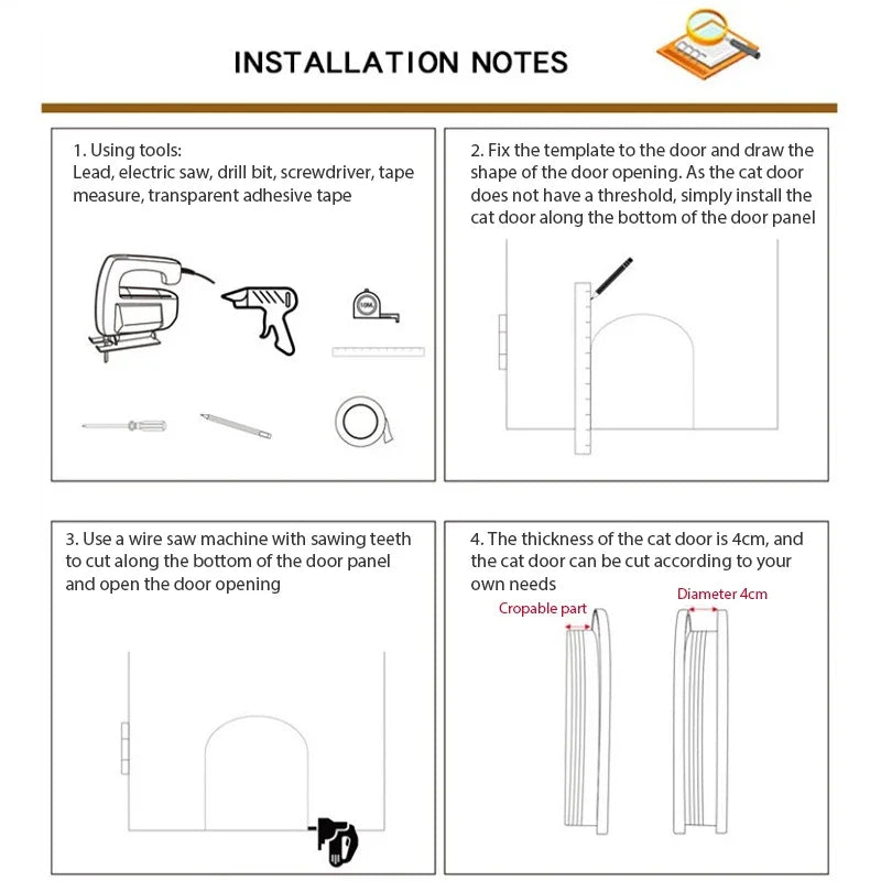 Screen-Free Magnetic Pet Door for Cats and DogsHappy TailsHappy Tails