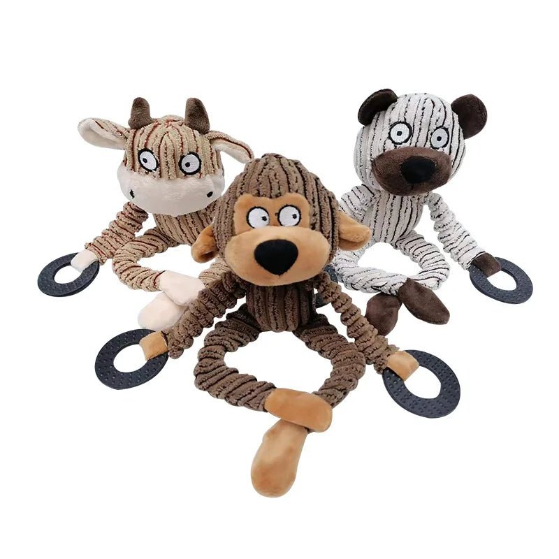 Donkey Dog Toys for Large Dogs Plush Stuffed Dog Toys for Aggressive Chewers Stuffed Dog Toys Durable Squeaky Puppy Chew Toys - Happy Tails