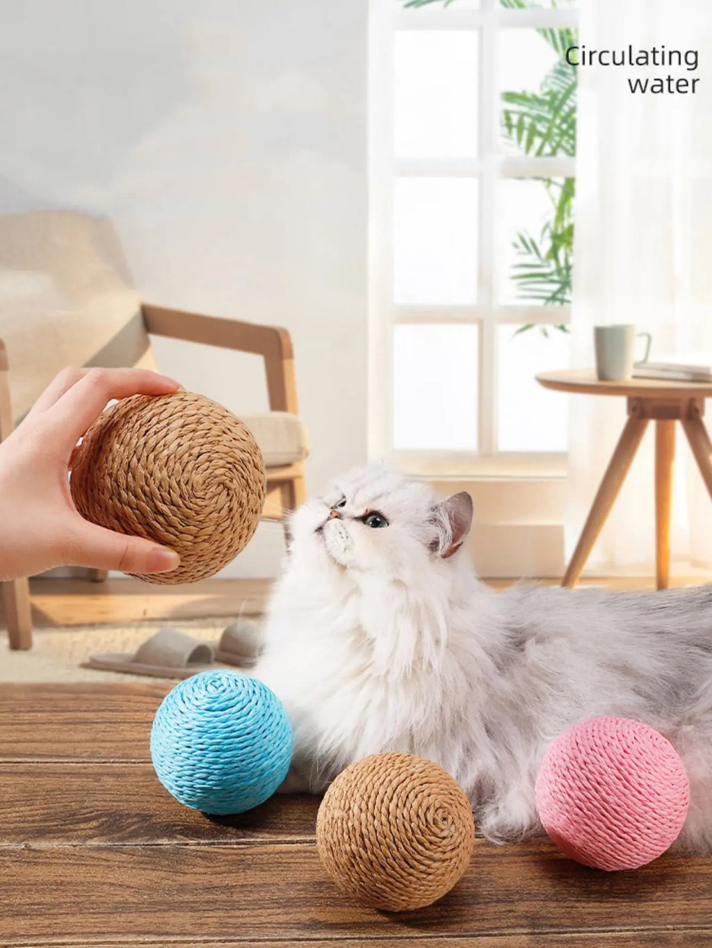 10CM Interactive Sisal Cat Scratching Ball Toy For Kitten Teeth Cleaning Anti Bite Cat Ball Sounding Toy Pet Supplies - Happy Tails