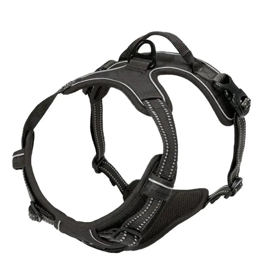 No Pull Dog Harness Front Clip Heavy Duty Reflective Easy Control Handle for Large Dog WalkingHappy TailsHappy Tails