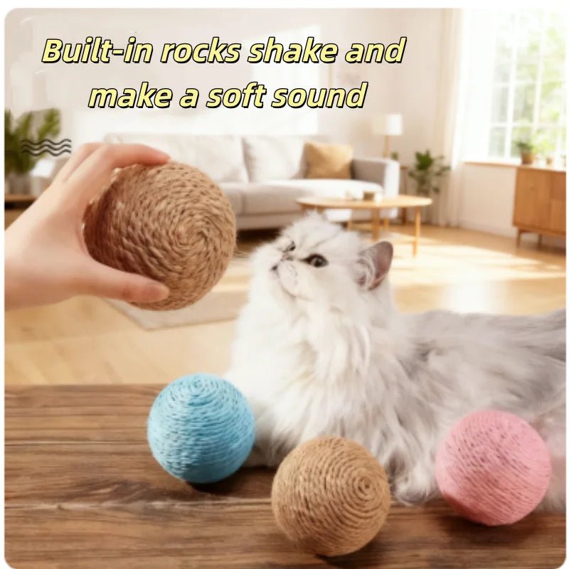 Cat Scratching Ball Interactive Cat Toys Bite - resistant Kitten Chasing Ball Pet Sounding Toys for Cats Cat AccessoriesHappy TailsHappy Tails