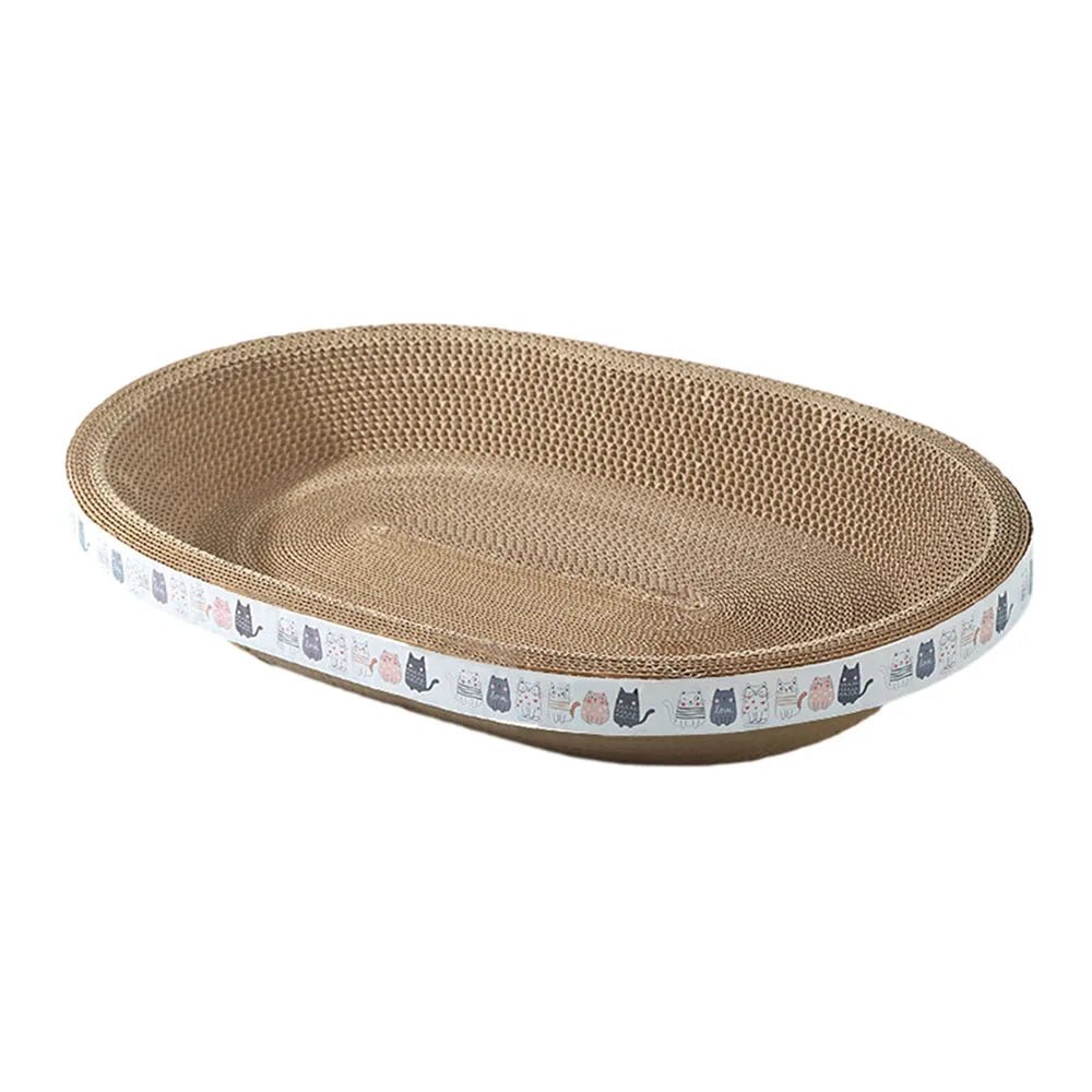 L Size Cat Toys Pet Bed Scratching Board Corrugated Cardboard Bowl Pad Cats Scratcher Toy Oval Grinding Claw Toy Cat AccessoriesHappy TailsHappy Tails