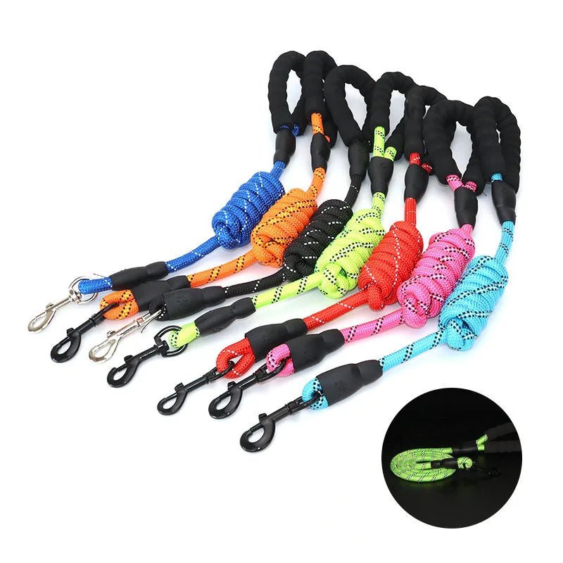 Reflective Dog Leash With Comfortable Padded Handle - Double Heavy Duty Traction Rope For Strong Dogs - Enhance Safety And Contr - Happy Tails