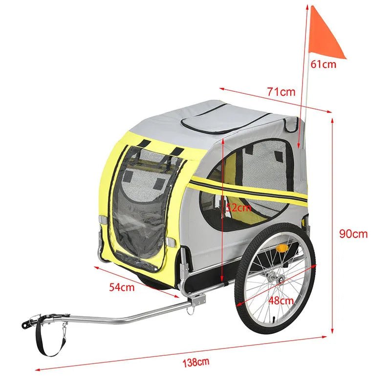 Dog Bike Trailers for Cycling Adventures Outdoor Pet Carriers Bike Tail Wagon Touring Bicycle Trailer for DogHappy TailsHappy Tails
