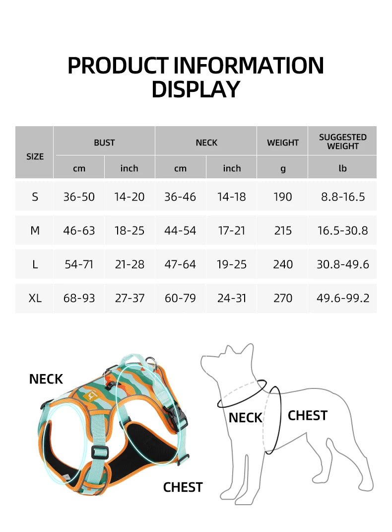 Dog Harness,Reflective Soft Padded Everyday Harness with Dual Leash Clips,Adjustable and Lightweight Fit for Training or Walking - Happy Tails