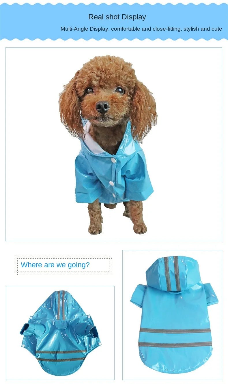 Dog Clothes, Waterproof Jackets, Hooded Raincoats with Reflective Strip, Outdoor Breathable Clothes for Puppies - Happy Tails