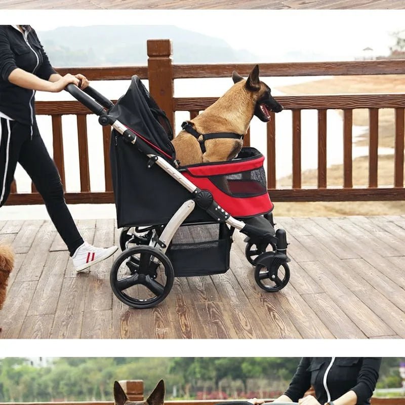 Foldable Dog Strollers 35KG Medium Luxury Dog Strollers Designer Cute Travel Outdoors Dogs Stroller Cheap Portable Pet SuppliesHappy TailsHappy Tails