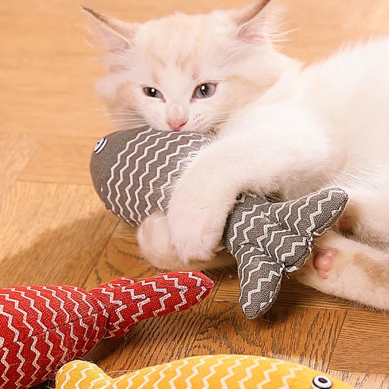 Cat Fish Toy Cat Scratcher Catnip Toy Interactive Simulation Fish Cat Mint Fidget Toys Stuffed Playing Toy For Cat KittenHappy TailsHappy Tails