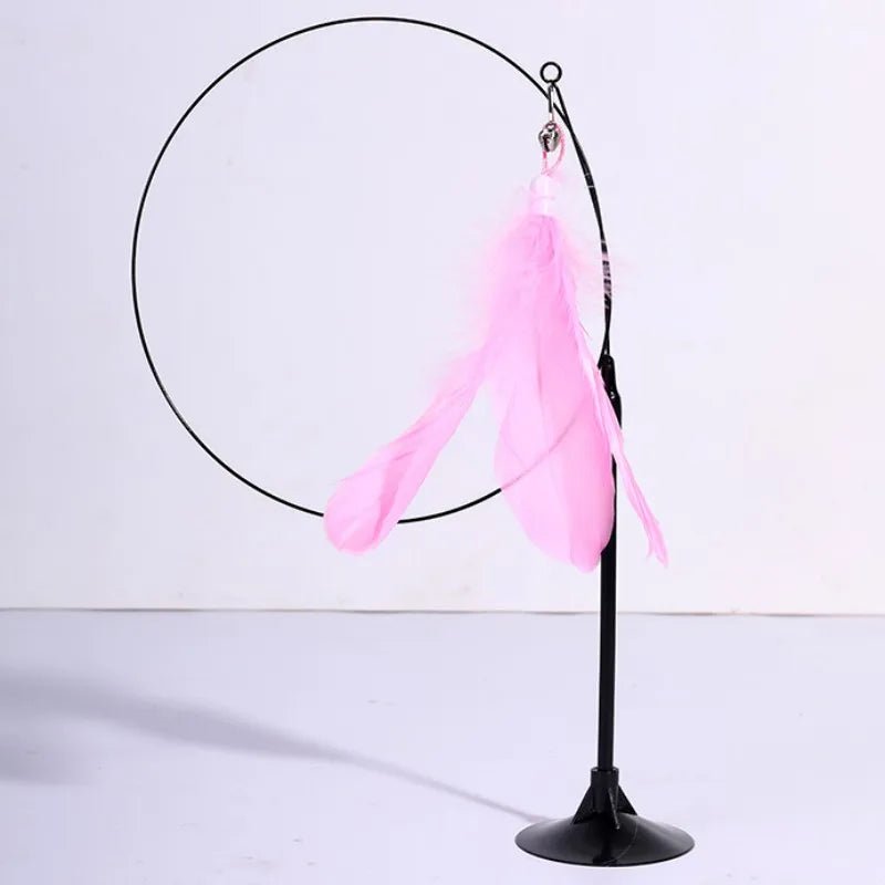 Cat Toy Feather Toys for Cats ScratchTease Cat Toys Interactive Funny Bite Resistant Cats Toy with Bell Wire Sucker Pet ProductsHappy TailsHappy Tails