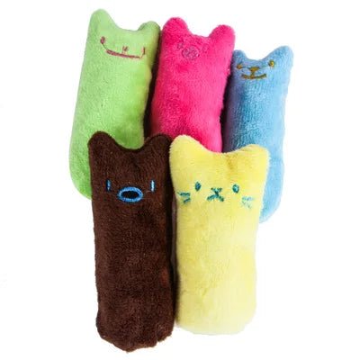 Teeth Grinding Catnip Toys Funny Interactive Plush Cat Toy Pet Kitten Chewing Vocal Toy Claws Thumb Bite Cat mint For Cats - Happy Tails