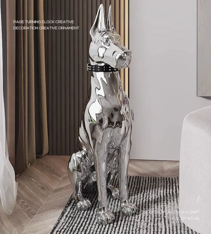 Dog Sculptures Statue Large Luxury Creative Figurines Modern Nordic Figurine Living Room Sculpture Sofa Beside Home DecorationHappy TailsHappy Tails