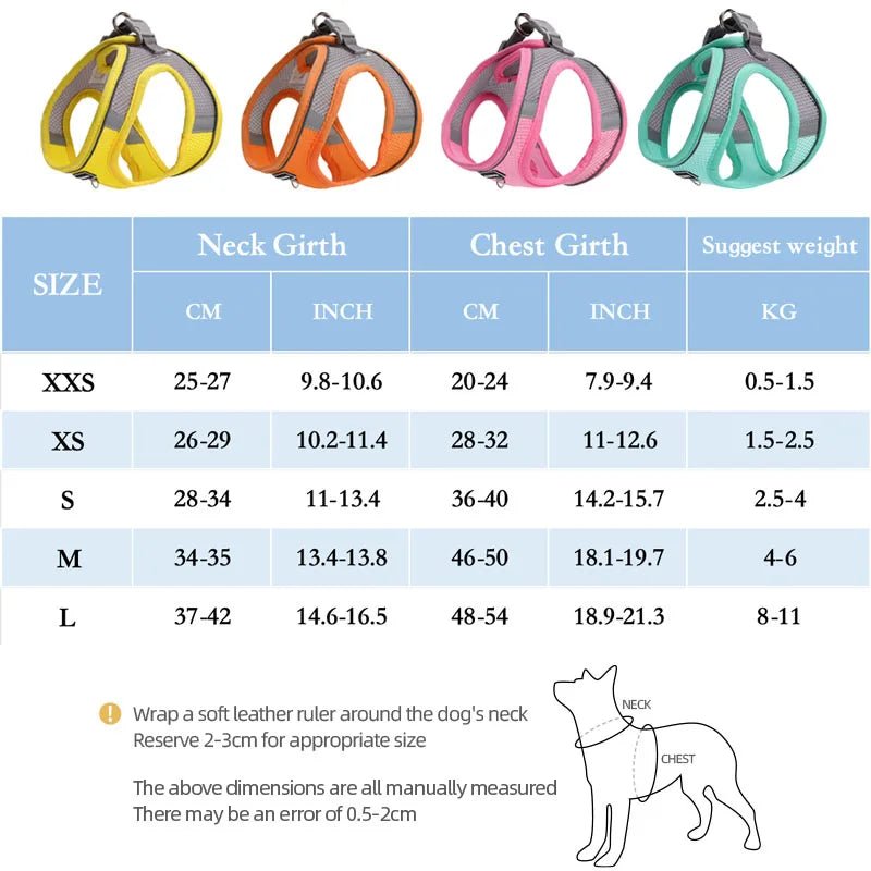 Dog Harness for Small Dogs Adjustable Puppy Cat Harness Vest French Bulldog Chihuahua Pug Pet Outdoor Walking Collar Leash Set - Happy Tails