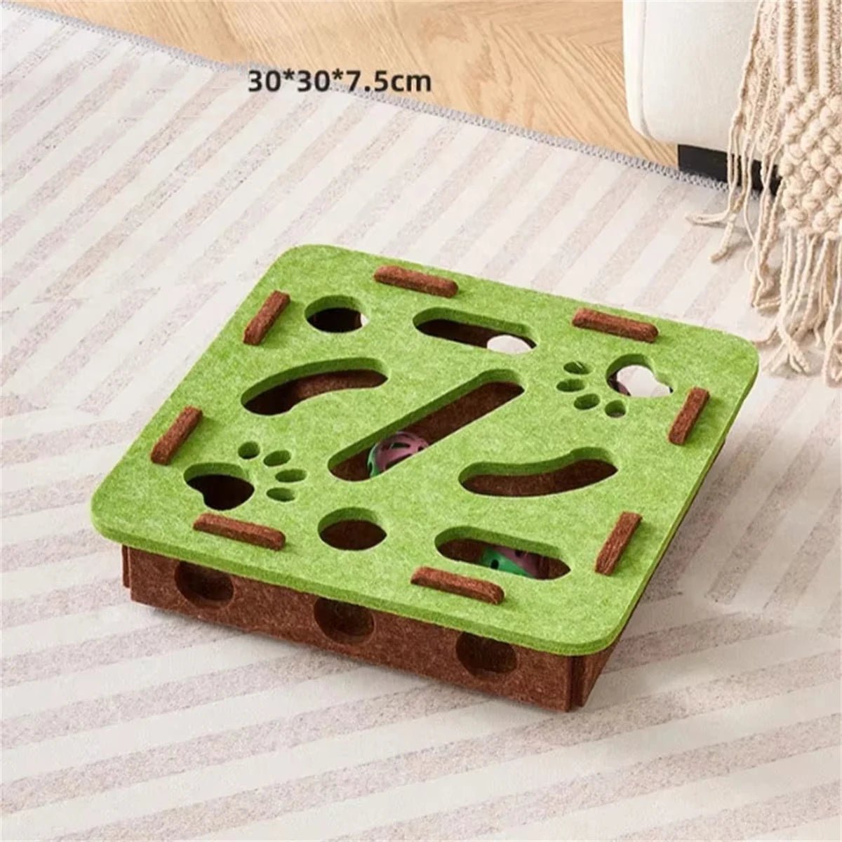 Cat Scratching Post and Puzzle Maze Toy Set Sisal and Felt Interactive Playing Toys for Indoor Kittens Entertainment Supplies - Happy Tails