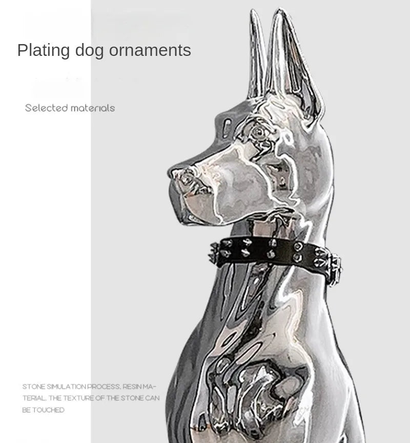 Dog Sculptures Statue Large Luxury Creative Figurines Modern Nordic Figurine Living Room Sculpture Sofa Beside Home DecorationHappy TailsHappy Tails