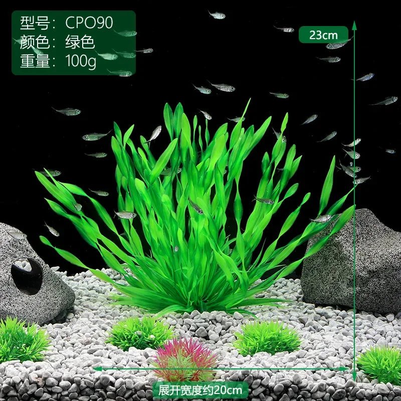 13/23/32/36/40cm Aquarium Artificial Plants Underwater Green Fake Water Grass Aquatic Plastic Plants Fish Tank DecorationHappy TailsHappy Tails