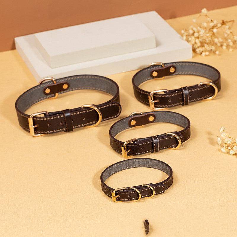 Rugged Leather Dog Collar - Happy Tails