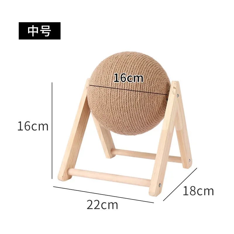 Cat Scratching Ball Wood Stand Pet Furniture Sisal Rope Ball Toys Kitten Climbing Scratcher Grinding Paws Scraper AccessoriesHappy TailsHappy Tails